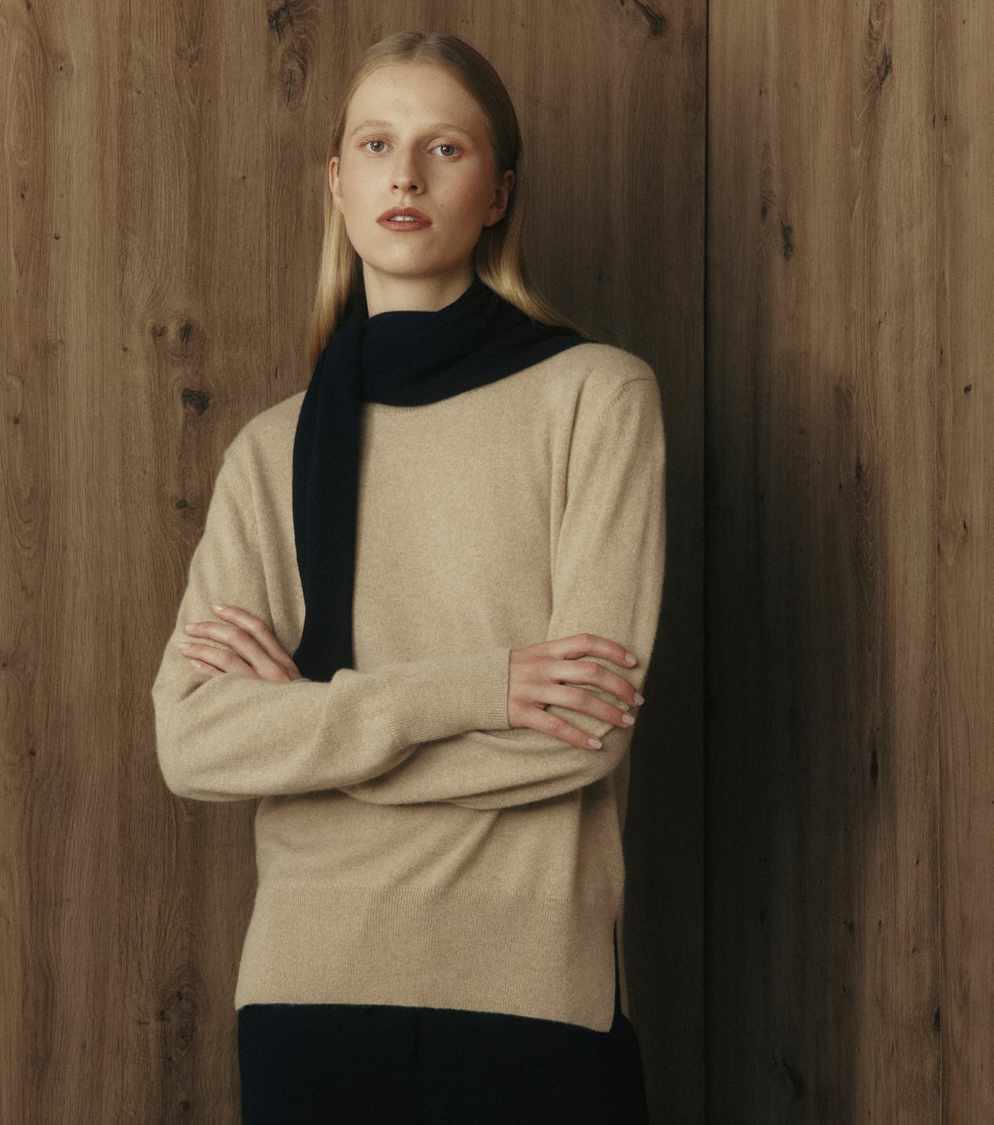 Baby Cashmere Crew Neck Sweater - Camel Melange