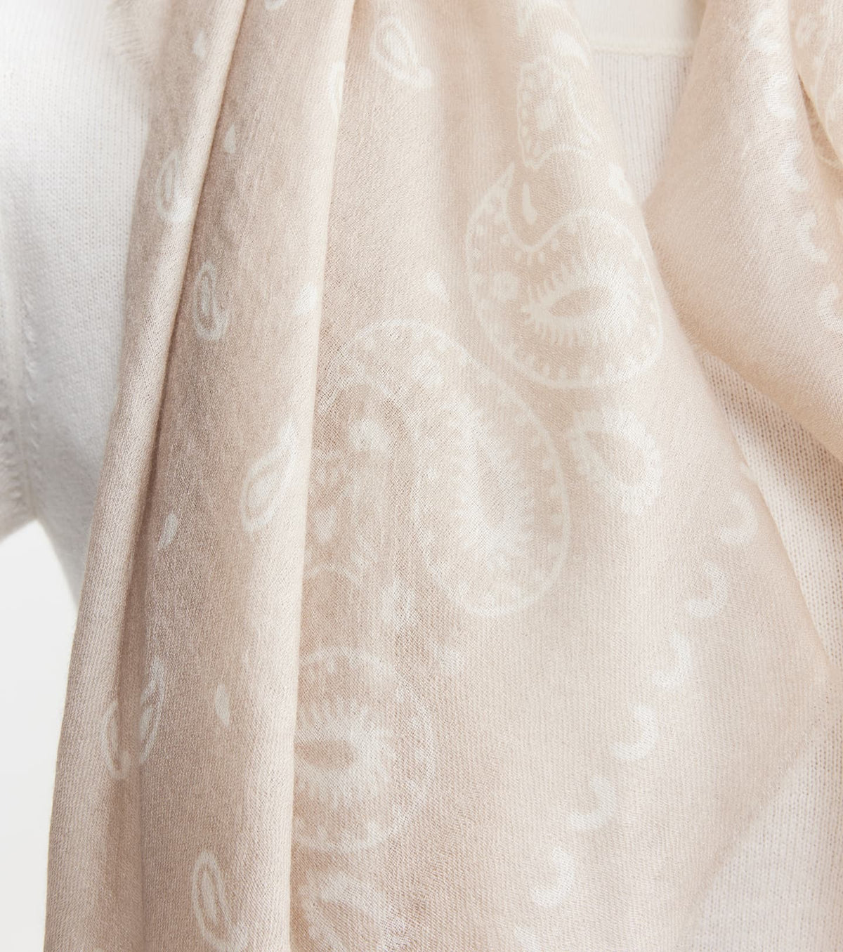 Cashmere Bandana Scarf - Sand/Cream
