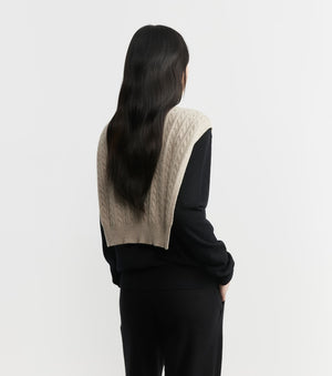 Cashmere Cable Sweater Scarf - Birch