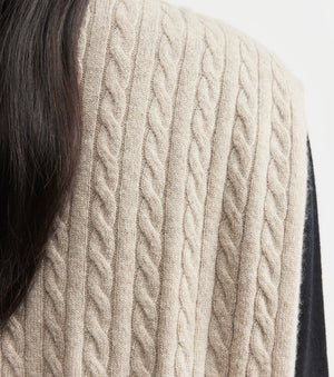 Cashmere Cable Sweater Scarf - Birch