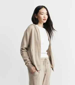 Cashmere Zip Hoodie - Birch