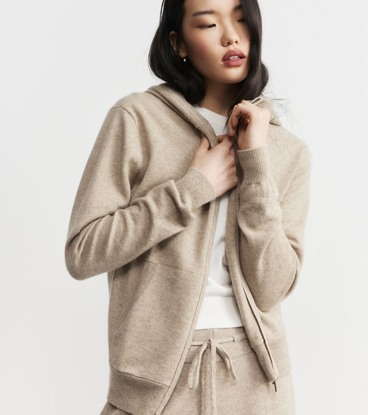 Cashmere Zip Hoodie - Birch