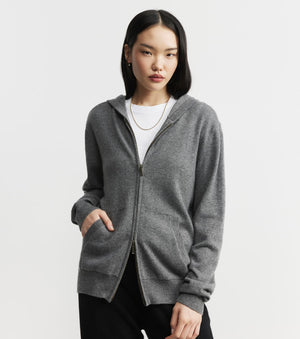 Cashmere Zip Hoodie - Graphite