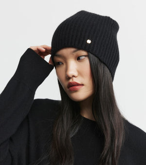 Baby Cashmere Beanie - Black