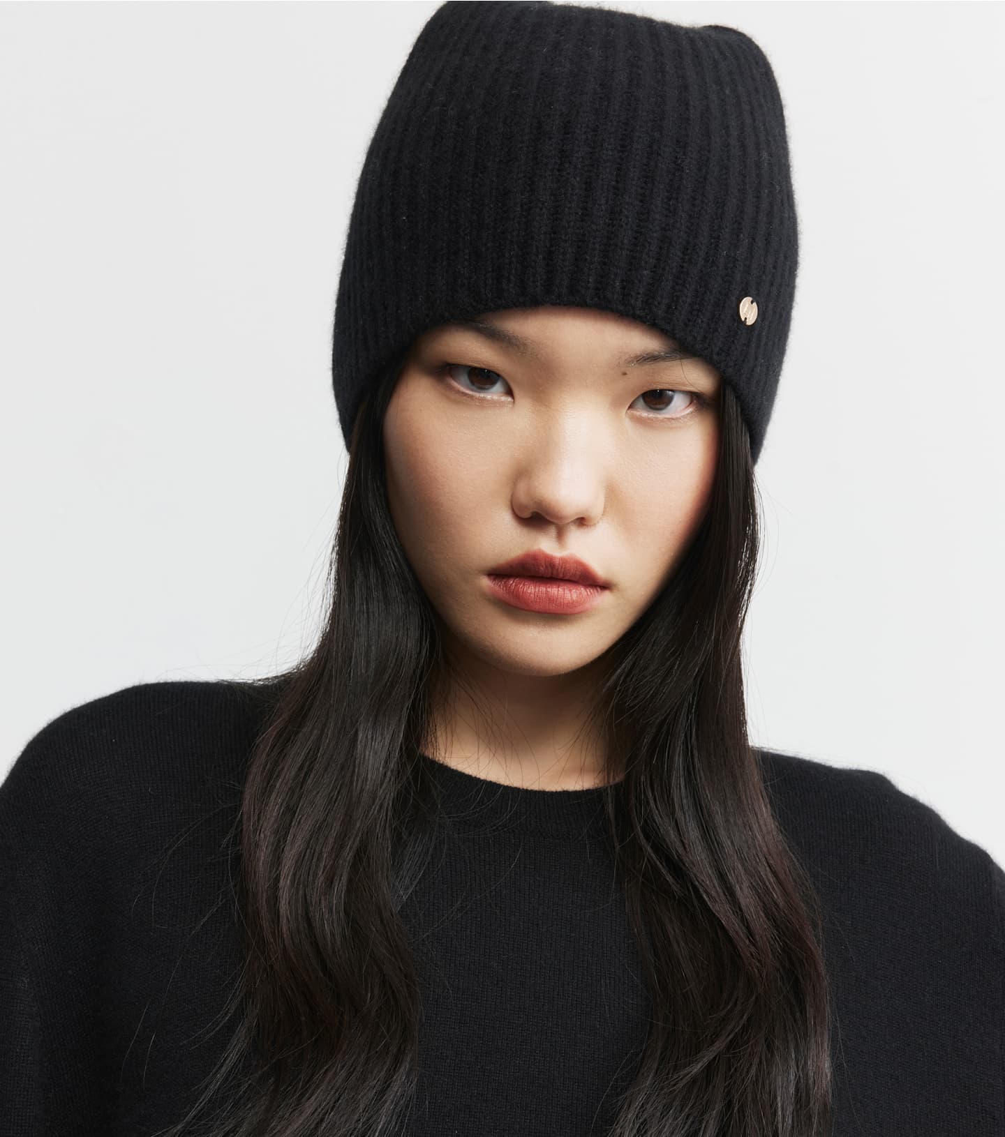 Baby Cashmere Beanie - Black