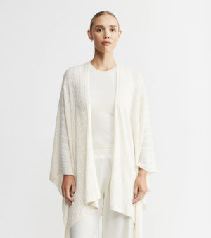 Cashmere Cable Cape - Cream