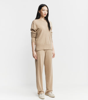 Baby Cashmere Crew Neck Sweater - Camel Melange