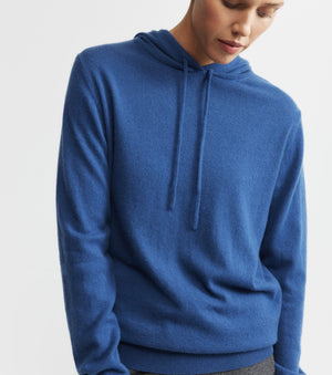Unisex Cashmere Hoodie - Indigo