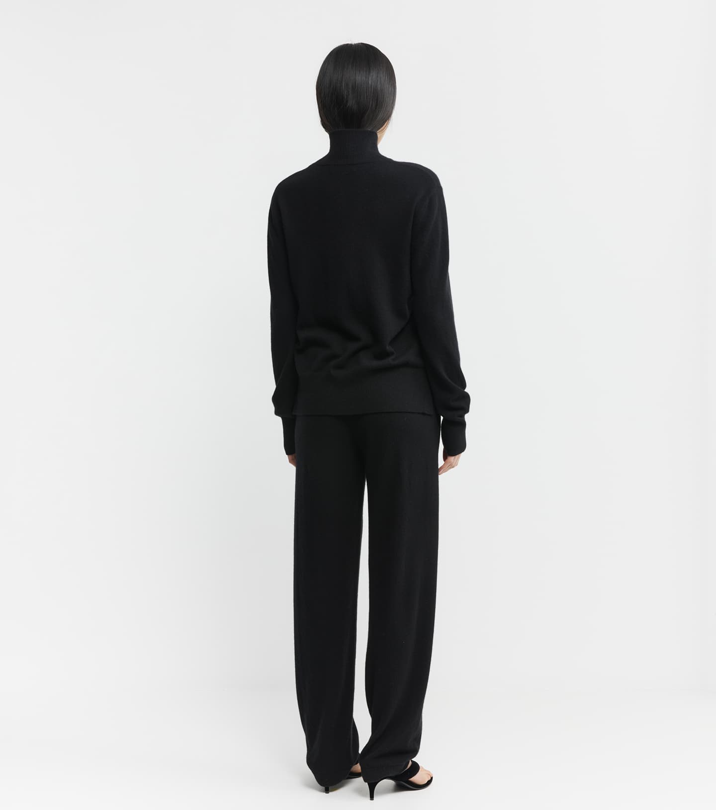 Baby Cashmere Mock Neck Sweater - Black