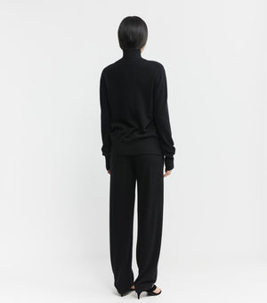 Baby Cashmere Mock Neck Sweater - Black