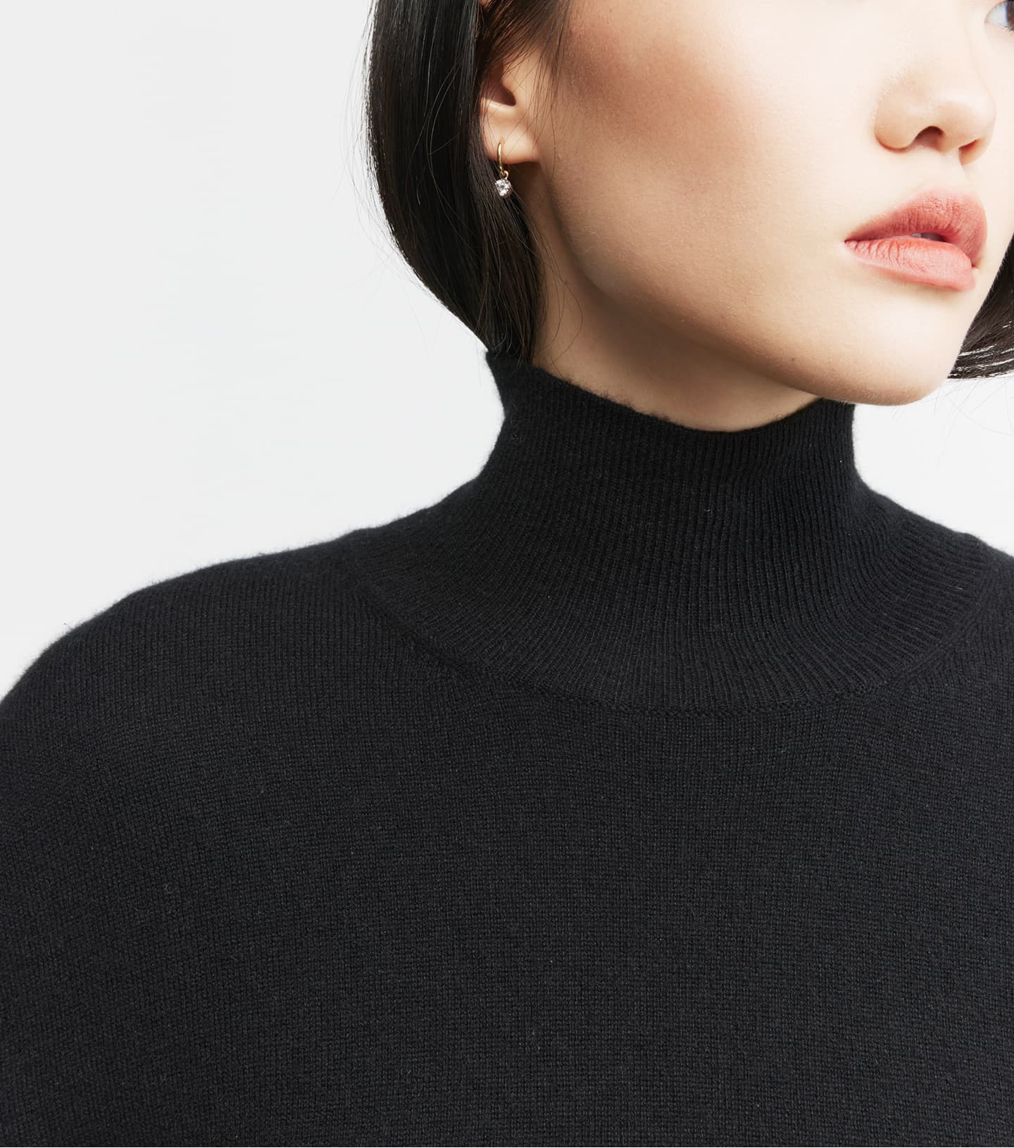 Baby Cashmere Mock Neck Sweater - Black