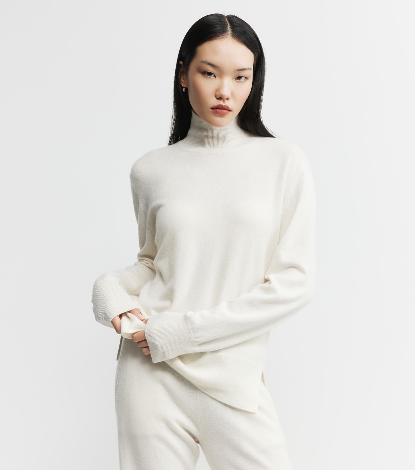 Baby Cashmere Mock Neck Sweater - Cream