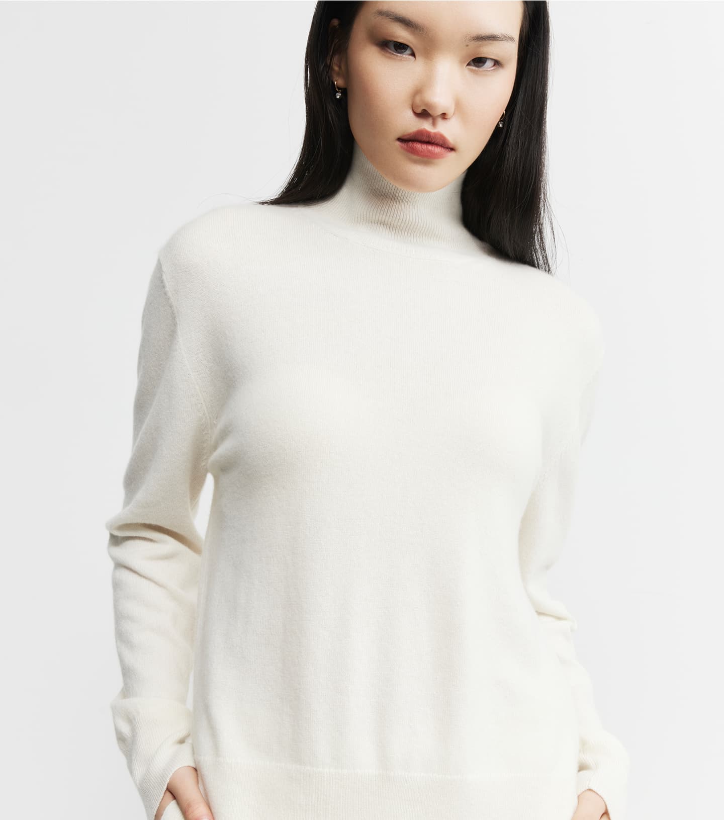 Baby Cashmere Mock Neck Sweater - Cream