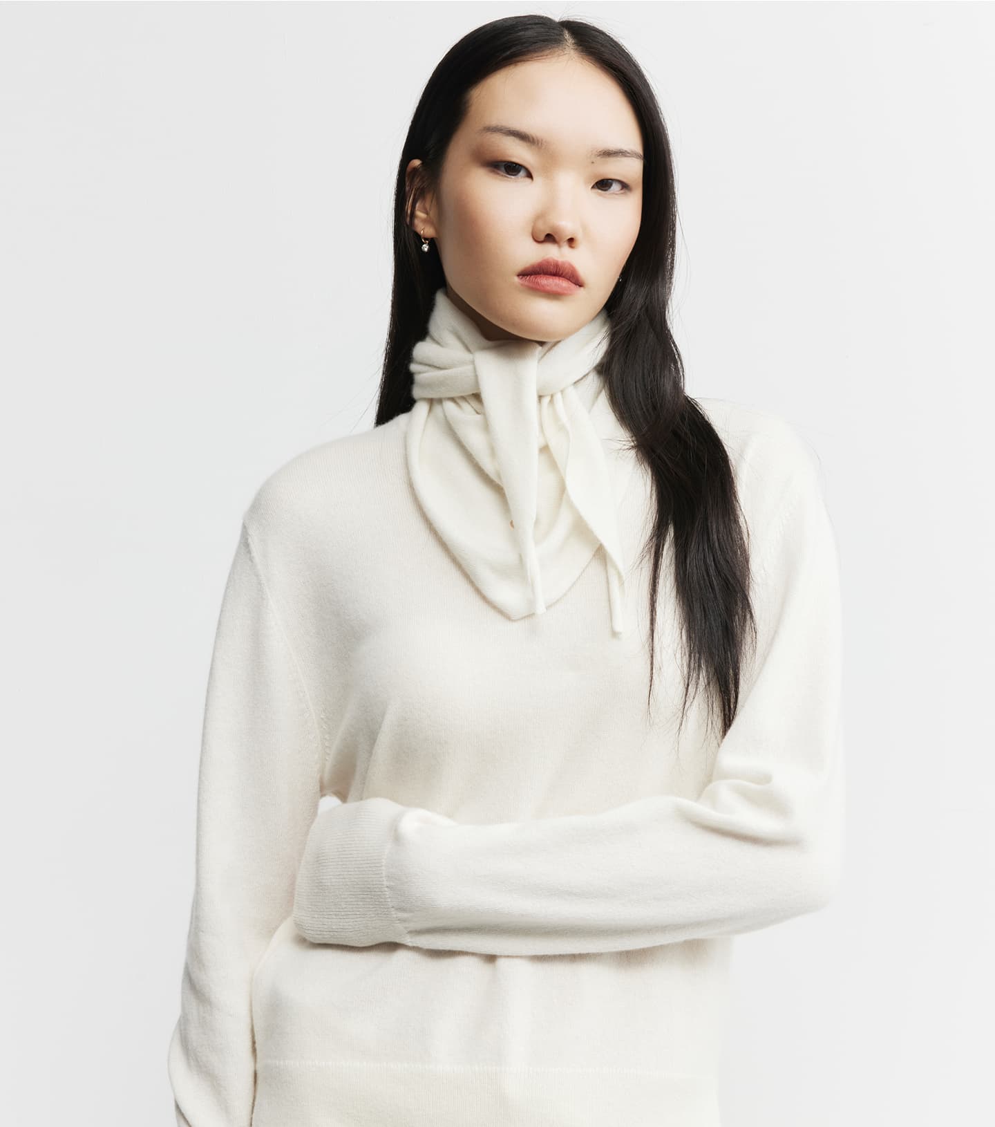 Baby Cashmere Mock Neck Sweater - Cream
