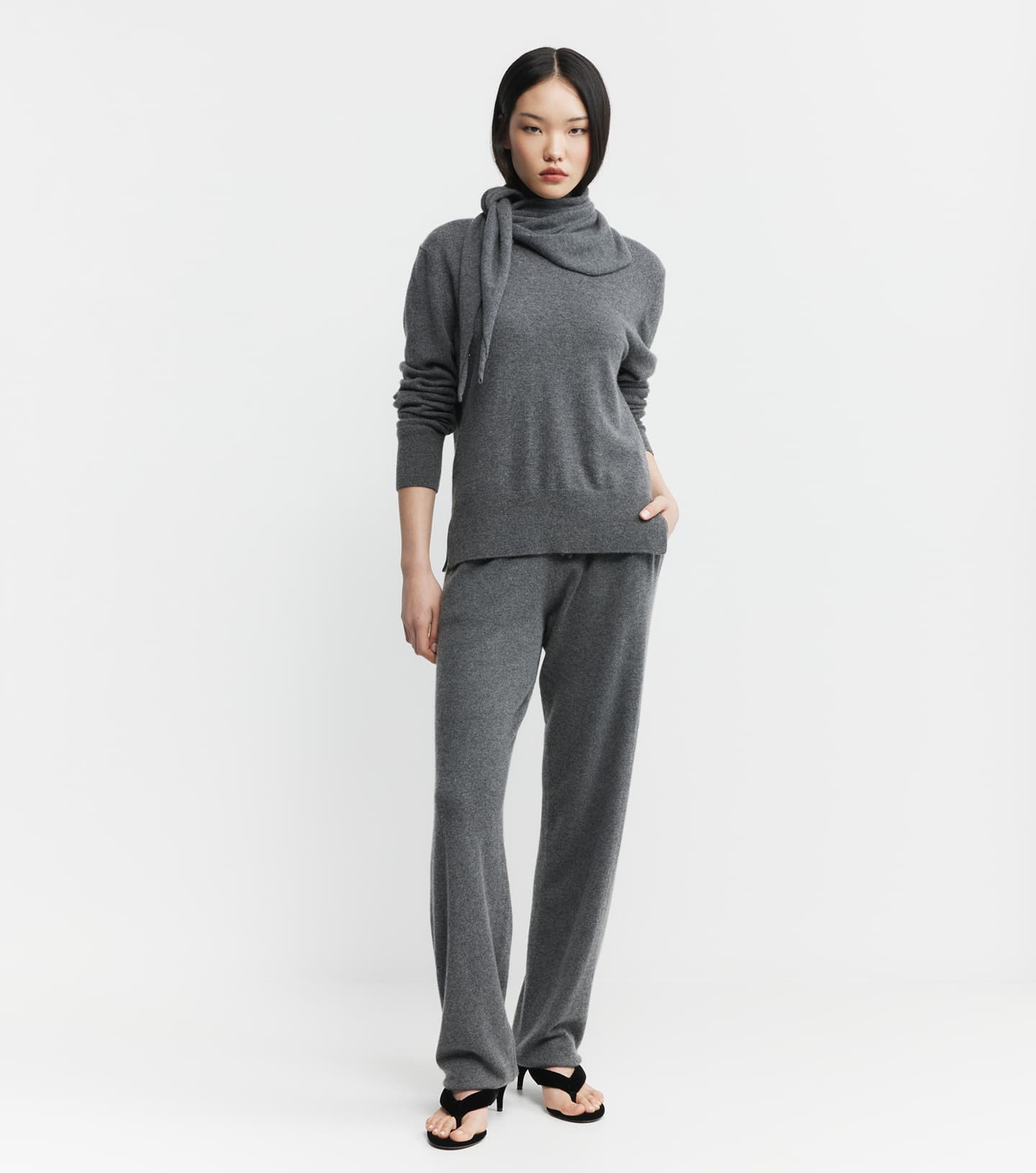Baby Cashmere Mock Neck Sweater - Graphite