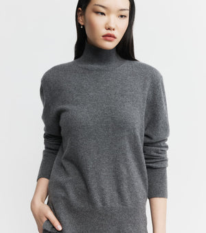 Baby Cashmere Mock Neck Sweater - Graphite