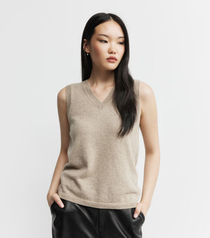 Cashmere V Tank - Birch