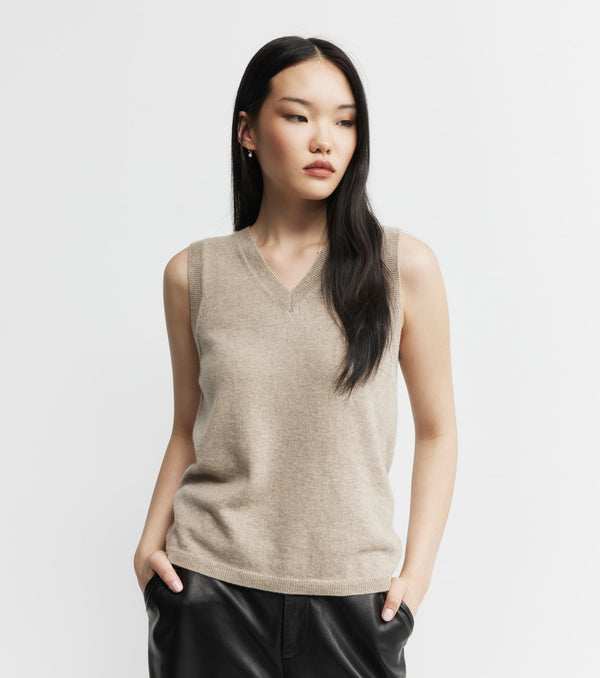 Cashmere V Tank - Birch