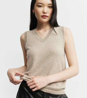 Cashmere V Tank - Birch