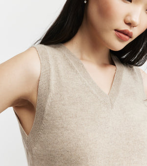 Cashmere V Tank - Birch