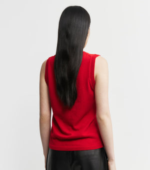 Cashmere V Tank - Red