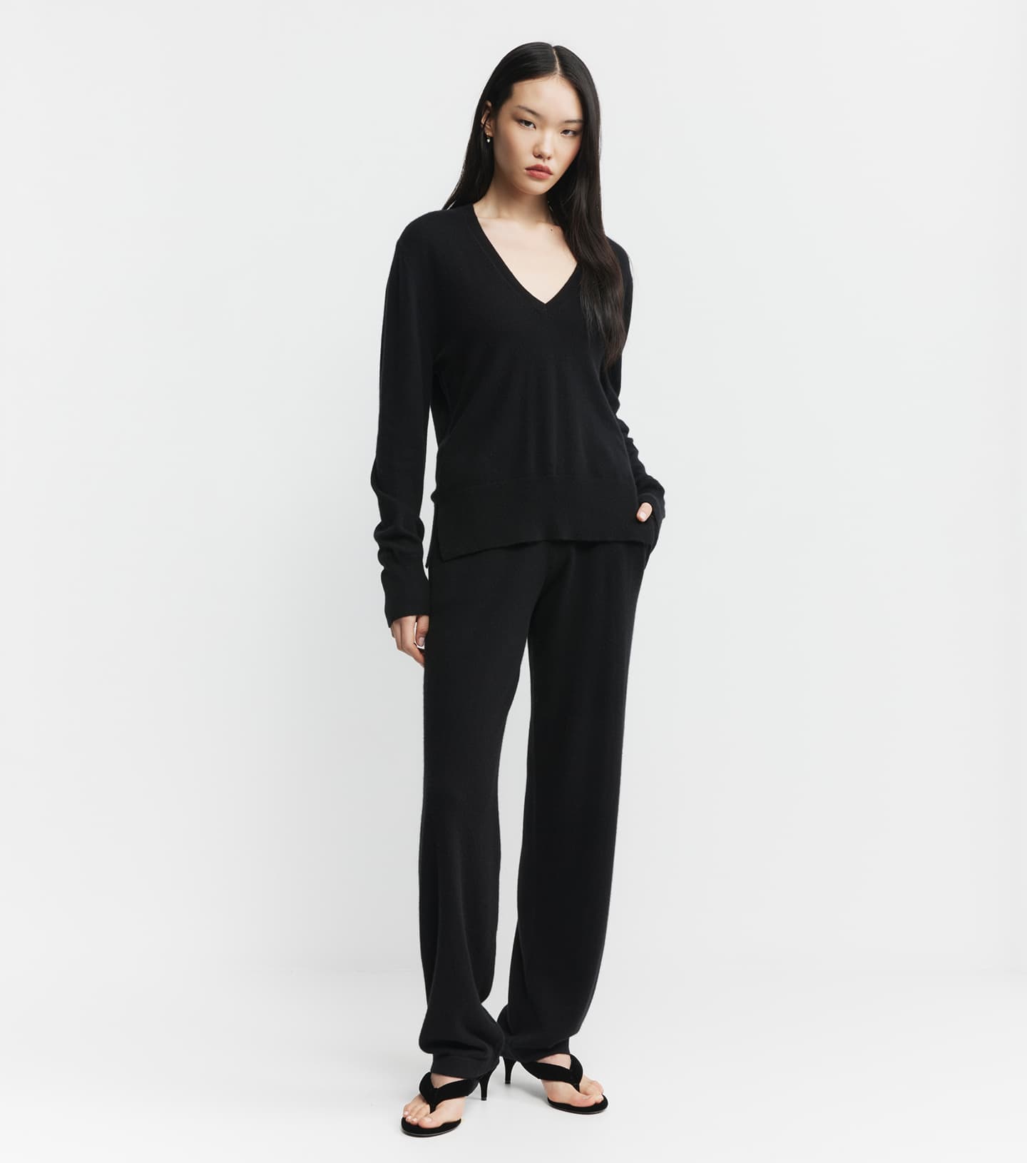 Relaxed Cashmere Trouser - Black