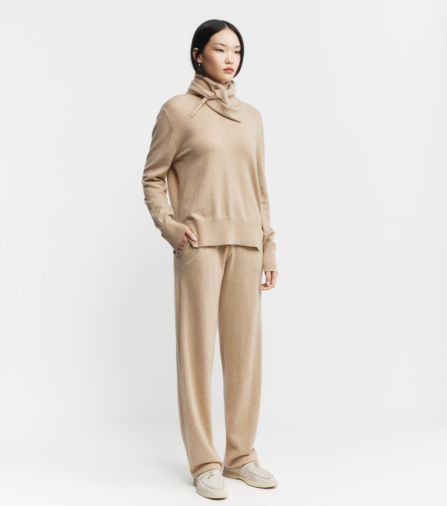 Baby Cashmere Trouser - Camel Melange