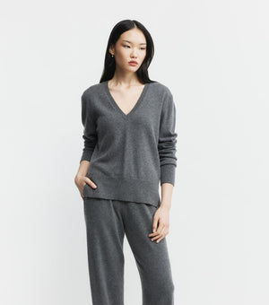 Baby Cashmere V-Neck Sweater - Graphite