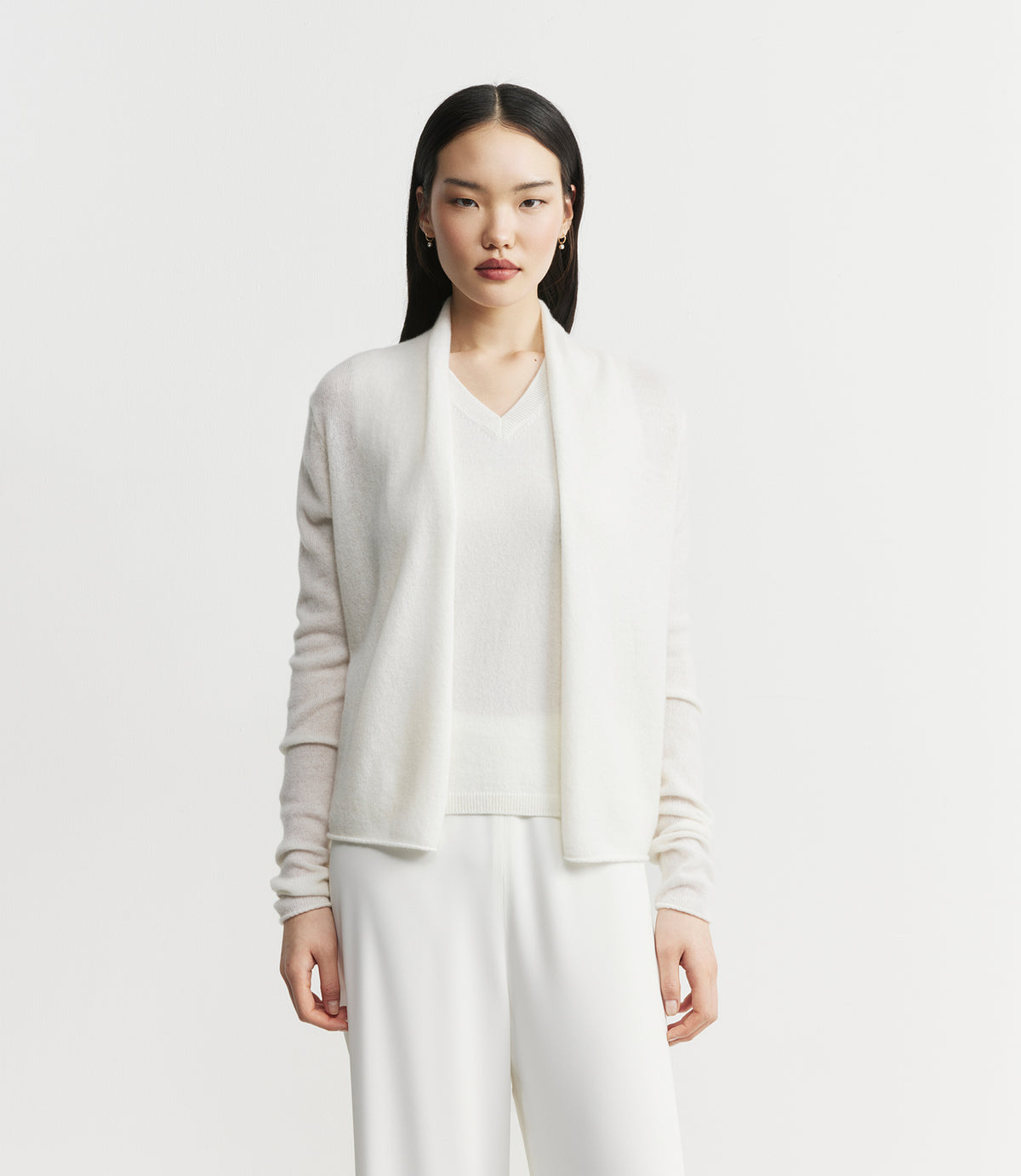 Featherweight Cashmere Cardigan - White