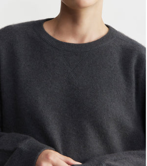Cloud Cashmere Shrunken Crew - Steel