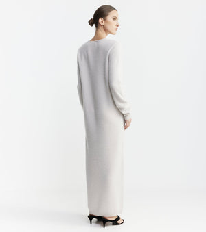 Cloud Cashmere V Dress - Pebble