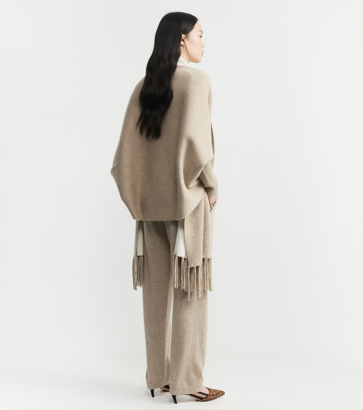 Cashmere Double Sided Jacket - Birch/Cream