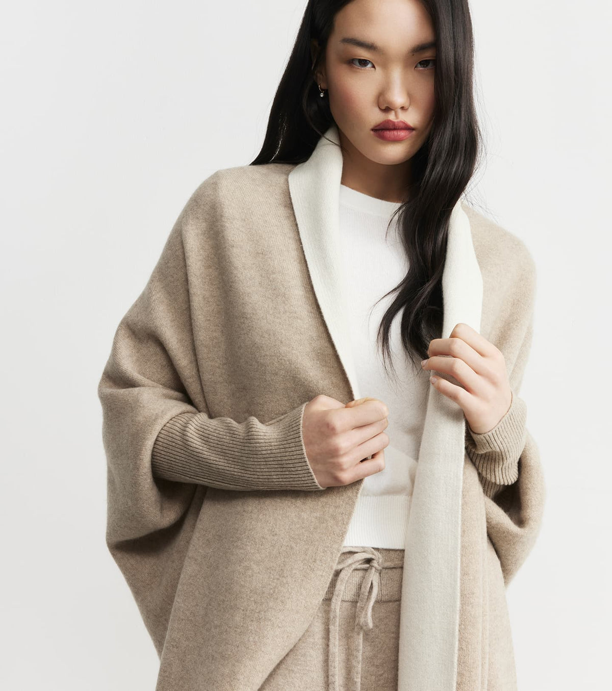 Cashmere Double Sided Jacket - Birch/Cream