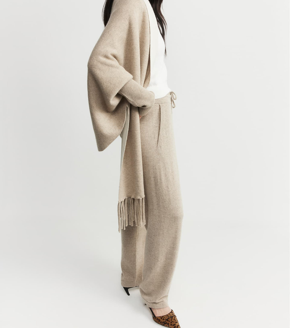 Cashmere Double Sided Jacket - Birch/Cream