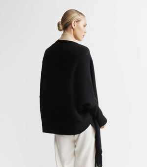 Cashmere Double Sided Jacket - Black/Camel
