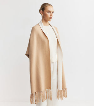 Cashmere Double Sided Jacket - Camel/Cream