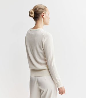 Essential Cashmere Rib Crew Sweater - Cream