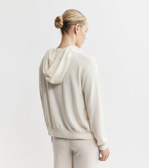 Essential Cashmere Zip Hoodie - Cream