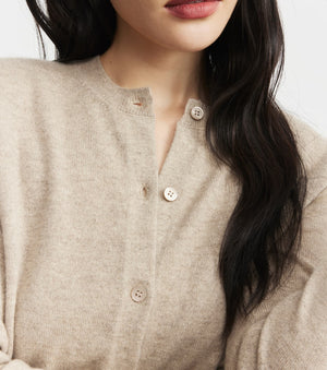 Essential Cashmere Crew Cardigan - Birch