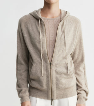 Essential Cashmere Zip Hoodie - Birch