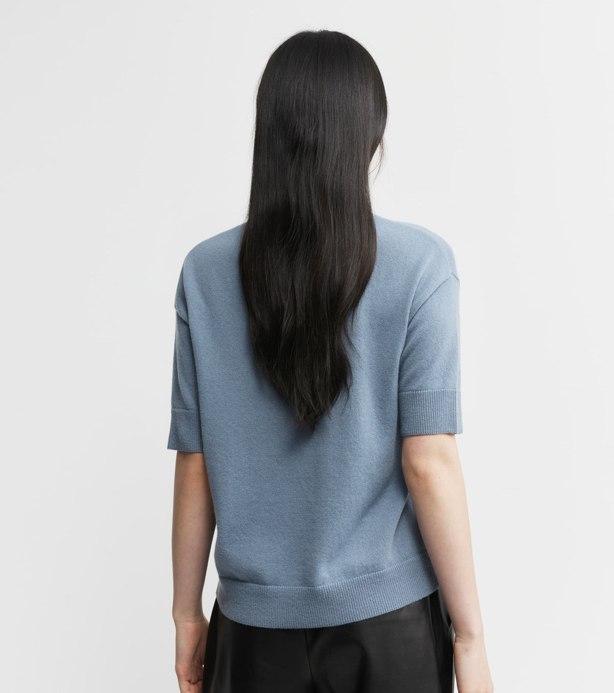 Essential Cashmere Crew Tee - Steel Blue