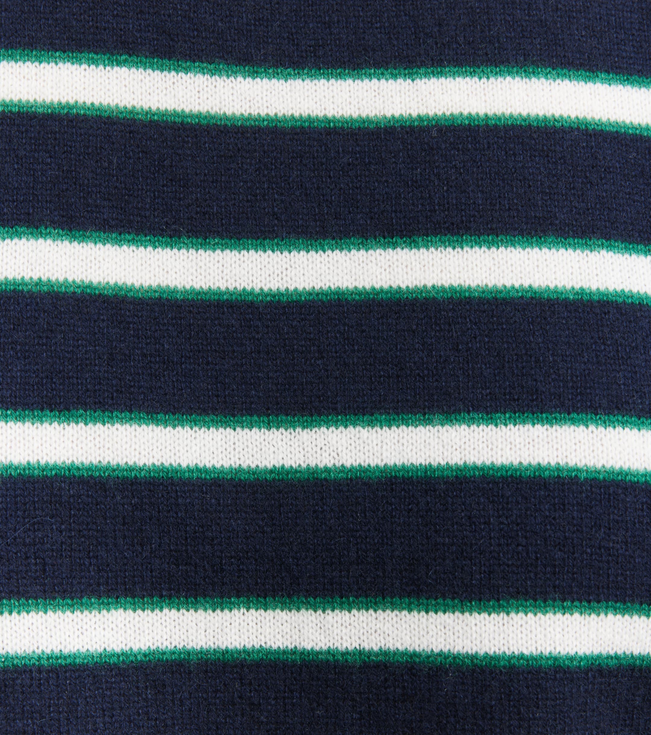 Cashmere Featherweight Oversize Stripe Crew - Navy Stripe