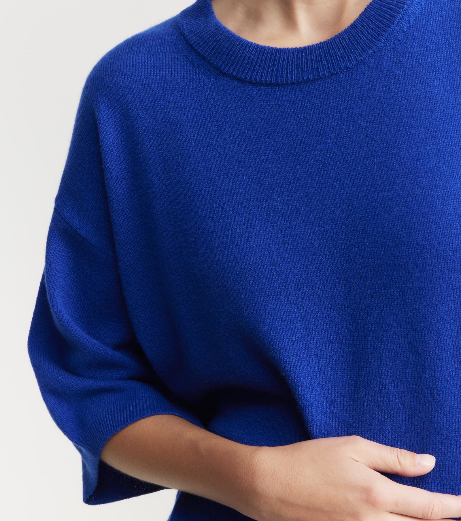 Cashmere Featherweight Oversize Tee - Lapis