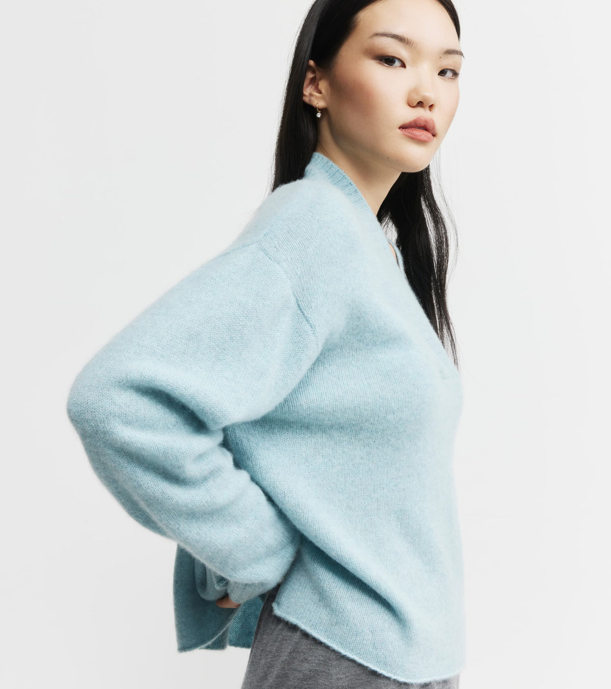 Featherweight  Cashmere V Neck - Seafoam