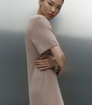 Fine Cashmere Dress - Taupe