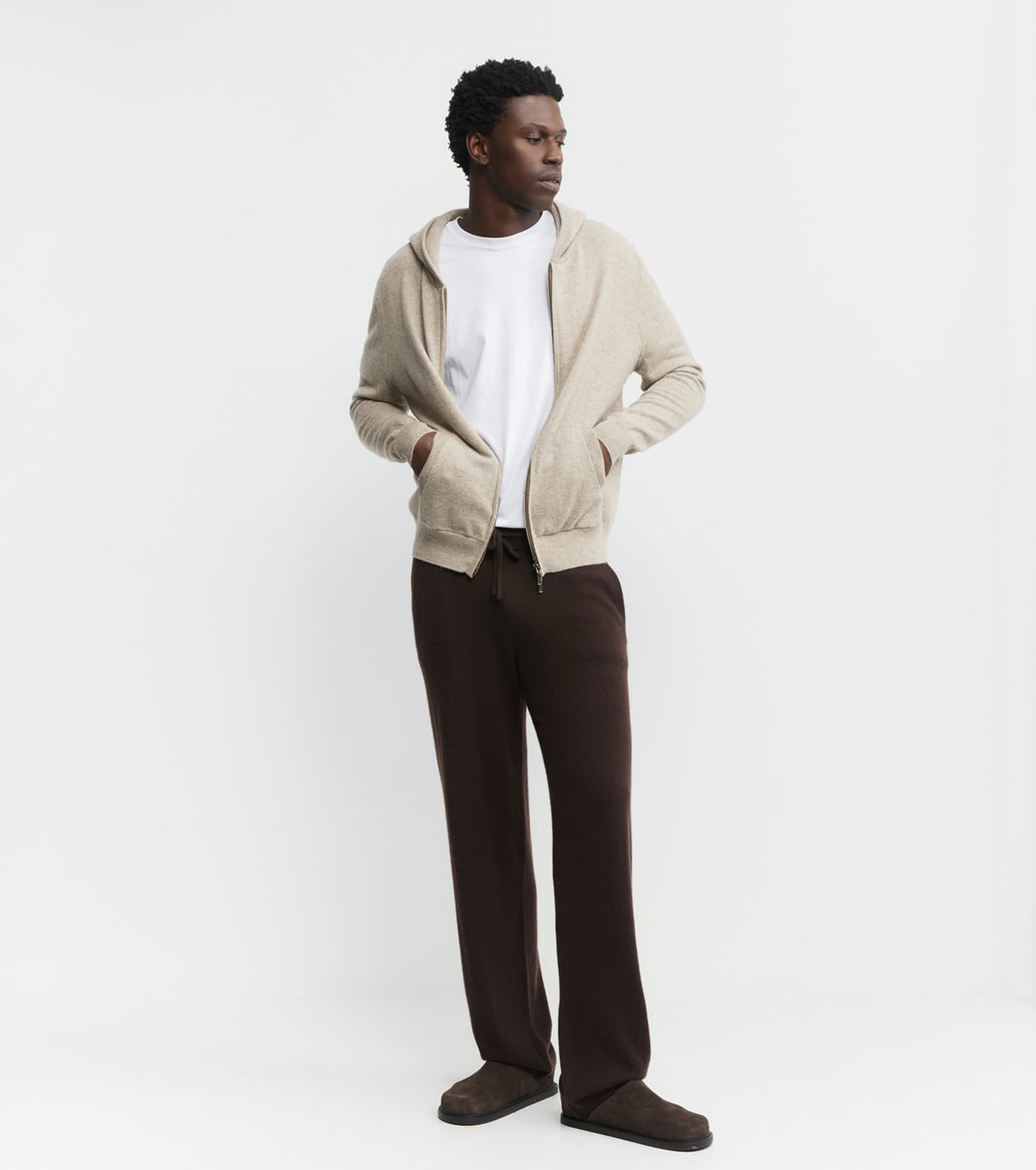 Cashmere Zip Hoodie - Birch