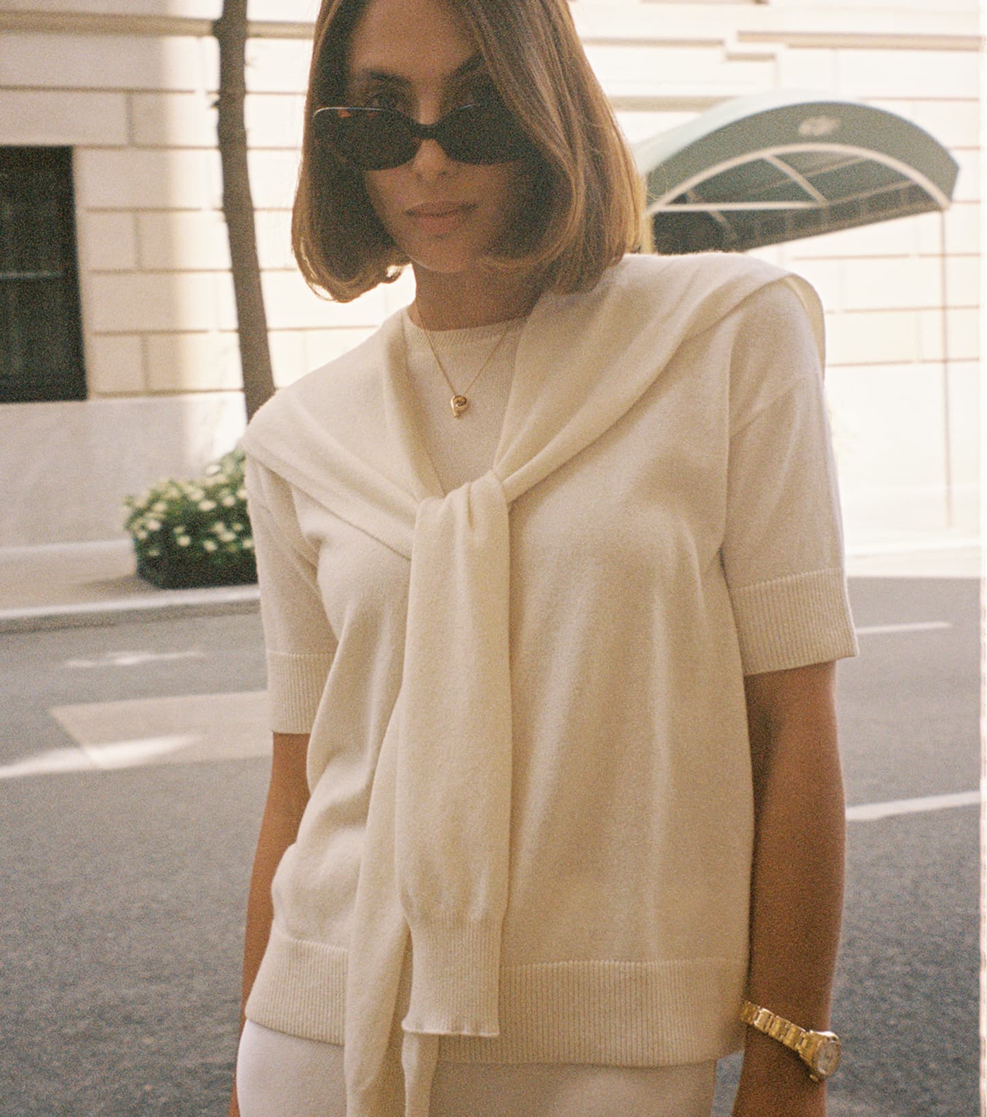 Cashmere Sweater Scarf - Sand