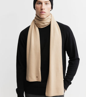 Cashmere Jacquard Scarf - Camel