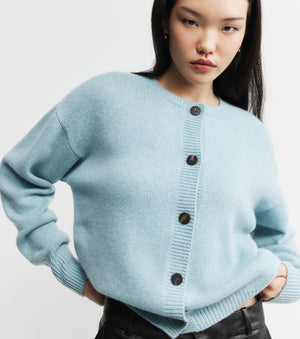 Luxe Relaxed Cashmere Cardigan - Seafoam