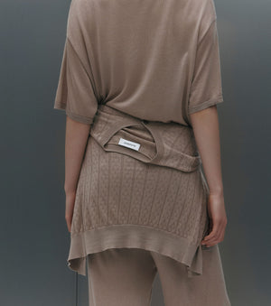 Fine Cashmere Pointelle Cardigan - Taupe